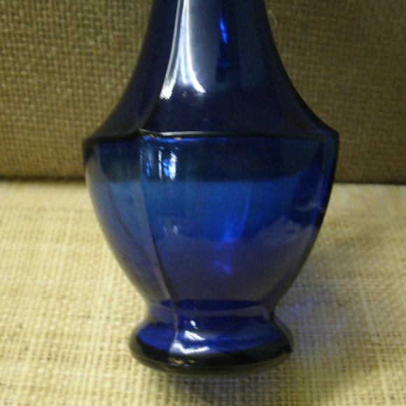 Hazel Atlas Vintage Cobalt Blue Glass Vase - Picture 9 of 16